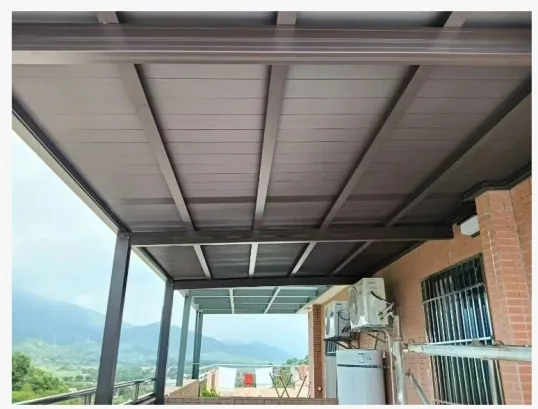 Installed all-aluminium canopy seen from below